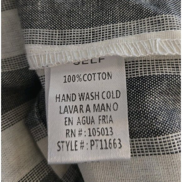 Savanna Jane Striped Embroidered Top 1X Ruffle Peplum Peasant Boho NEW Cotton - Picture 6 of 6